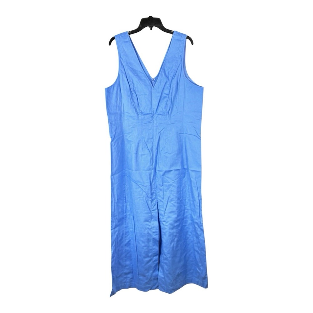 Banana Republic Women's Linen Maxi Dress Sz 18 Light Blue Resort Vacation Cruise - Picture 6 of 11